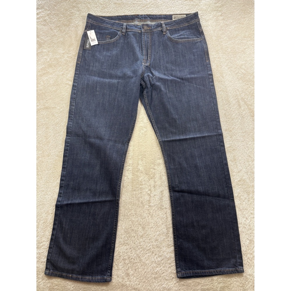 NWT Buffalo Mens Driven-X Basic Straight Dark Blue Jeans 38x32 Meas: 38x31